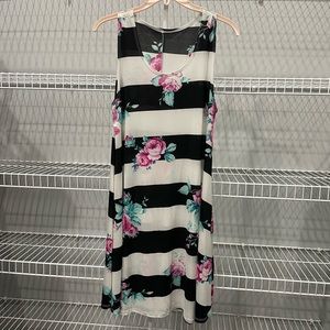 Floral and striped dress